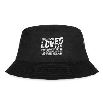 Frankreich liebt Sie, treffen Sie uns in der Normandie - Bucket Hat - Schwarz - Vorne - Lela (165cm)