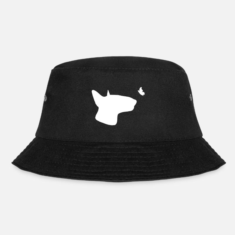 Bullterrier mit Schmetterling - Bucket Hat - Schwarz