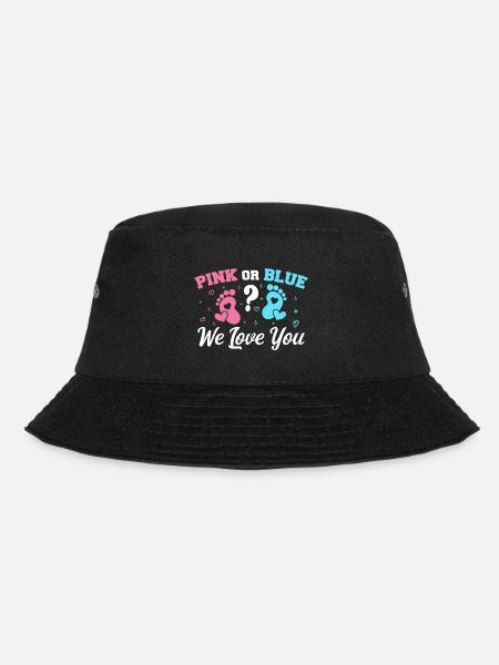 Pink oder Blau Wir lieben dich - Gender Reveal - Bucket Hat - Schwarz