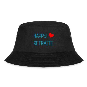 RUHESTAND. GLÜCKLICHER RUHESTAND. GLÜCKLICHER RUHESTAND. ANGELN - Bucket Hat - Schwarz - Vorne - Lela (165cm)