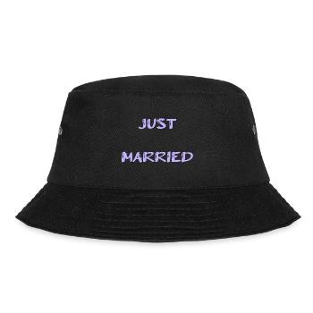JUST MARRIED. bachelorette party. LOVE. SAINT VALENTINE. COUPLE. - Bucket Hat - black - Front - Lela (165cm)