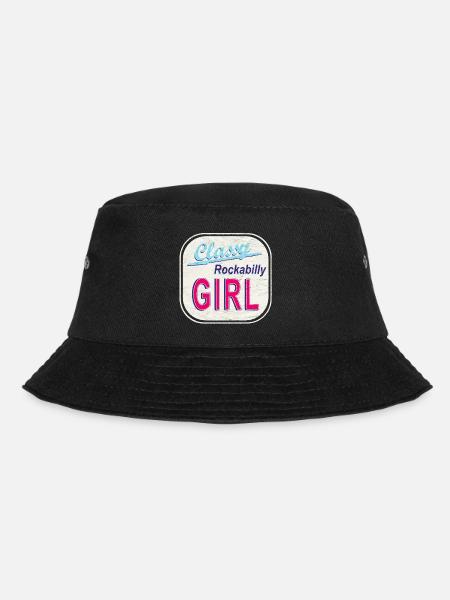 Classy Rockabilly Girl Vintage Logo - Bucket Hat - Schwarz