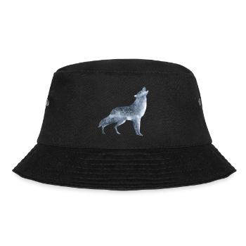 Heulender Wolf im Mondschein - Bucket Hat - Schwarz - Vorne - Lela (165cm)