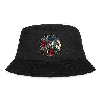 SINGING CATER Funny rockabilly cat gift - Bucket Hat - black - Front - Lela (165cm)