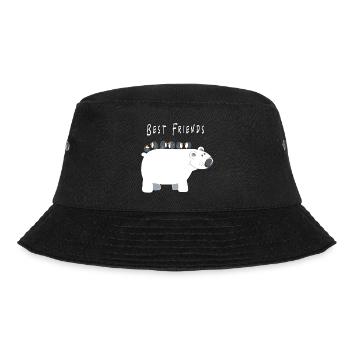 Best Friends Eisbär mit Pinguinen - Freunde - Bucket Hat - Schwarz - Vorne - Lela (165cm)