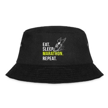 Marathon lustig Geschenk Geburtstag - Bucket Hat - Schwarz - Vorne - Lela (165cm)
