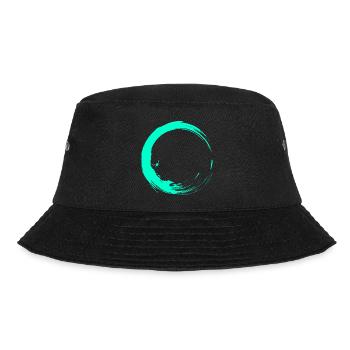 Kreis Bürste Design Türkis - Bucket Hat - Schwarz - Vorne - Lela (165cm)