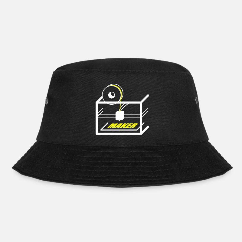 3D Drucker Design für Maker - Bucket Hat - Schwarz