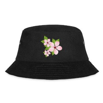 Trois fleurs de cerisier délicates avec des feuilles - Bob - noir - Devant - Lela (165cm)