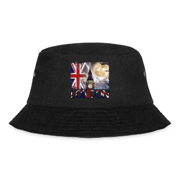London England UK Flagge Big Ben Tower Bridge - Bucket Hat - Schwarz - Vorne - Lela (165cm)