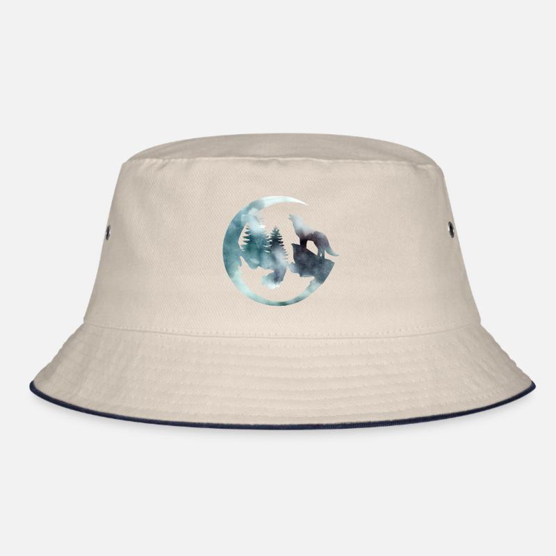 Watercolour Howling Wolf Bucket Hat