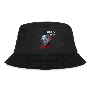 D20 Würfel - Problem solved - Bucket Hat - Schwarz - Vorne - Lela (165cm)