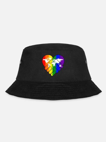 Regenbogen Flagge Frieden Hippie Geschenk LGBT - Bucket Hat - Schwarz