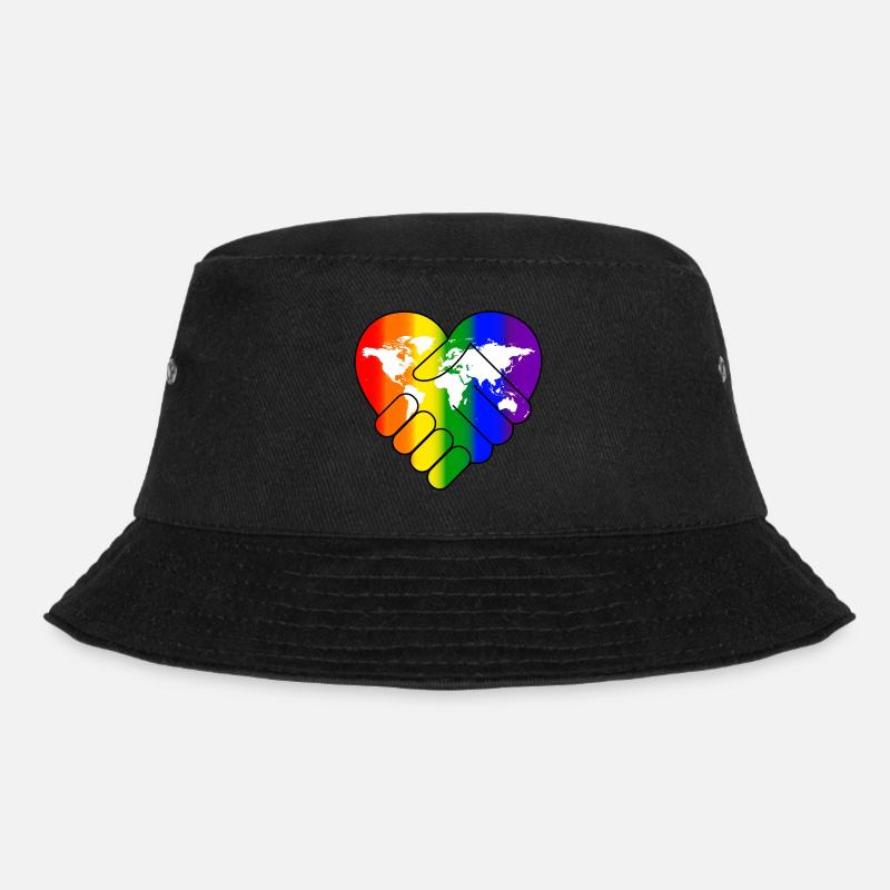Regenbogen Flagge Frieden Hippie Geschenk LGBT - Bucket Hat - Schwarz