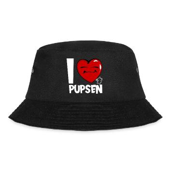 ICH LIEBE PUPSEN FURZEN BLÄHUNGEN - Bucket Hat - Schwarz - Vorne - Lela (165cm)