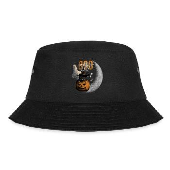 Bootiful Ghost and Black Cat in Crescent Moon - Bucket Hat - Schwarz - Vorne - Lela (165cm)