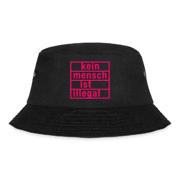 kein mensch ist illegal - Bucket Hat - Schwarz - Vorne - Lela (165cm)