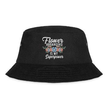 Meine Supermacht anordnen Blumenmuster Gift - Bucket Hat - Schwarz - Vorne - Lela (165cm)
