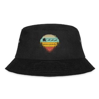 Retro Sled Dogs in Sunset Pines - Bucket Hat - black - Front - Lela (165cm)