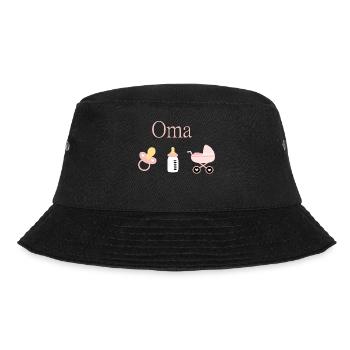 Oma Geburt Mädchen Vorlage personalisierbar - Bucket Hat - Schwarz - Vorne - Lela (165cm)
