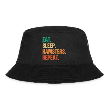 Eat Sleep Hamsters Repeat Hamster Owner Hamster Lo - Bucket Hat - Schwarz - Vorne - Lela (165cm)