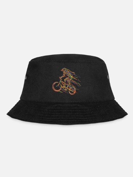 BMX Bunte Farbe Grafik Biker Freestyle Racing - Bucket Hat - Schwarz