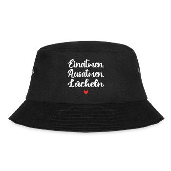 Einatmen. Ausatmen. Lächeln - Bucket Hat - Schwarz - Vorne - Lela (165cm)