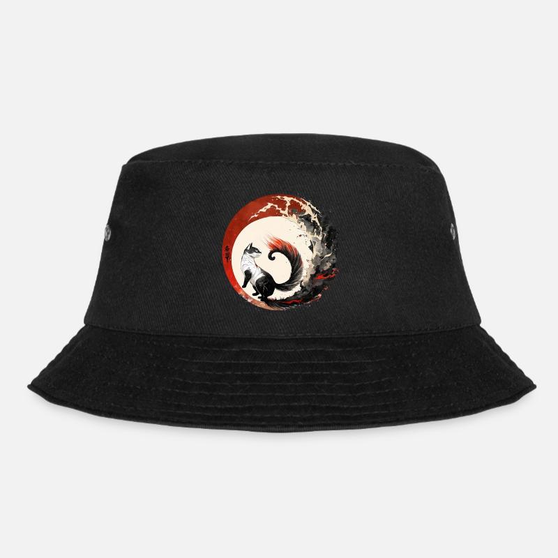 Katze Japanischer Stil - Bucket Hat - Schwarz