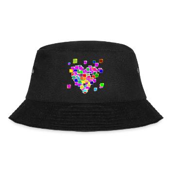 Pixel Herz - Bucket Hat - Schwarz - Vorne - Lela (165cm)