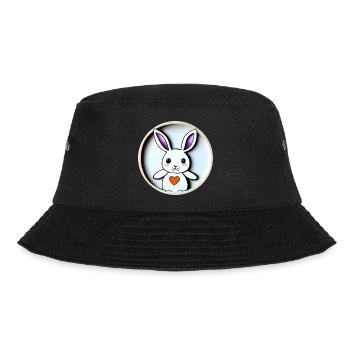 Hase mit Herz Herzchen Osterhase - Bucket Hat - Schwarz - Vorne - Lela (165cm)
