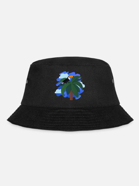 Tukan (Palme, Himmel) - Bucket Hat - Schwarz