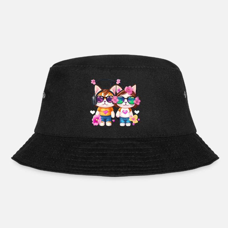 Cat friends - Bucket Hat - black