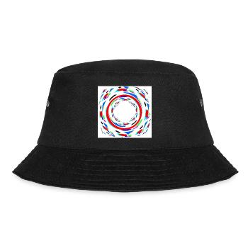 Bunte Spiralen - - Bucket Hat - Schwarz - Vorne - Lela (165cm)