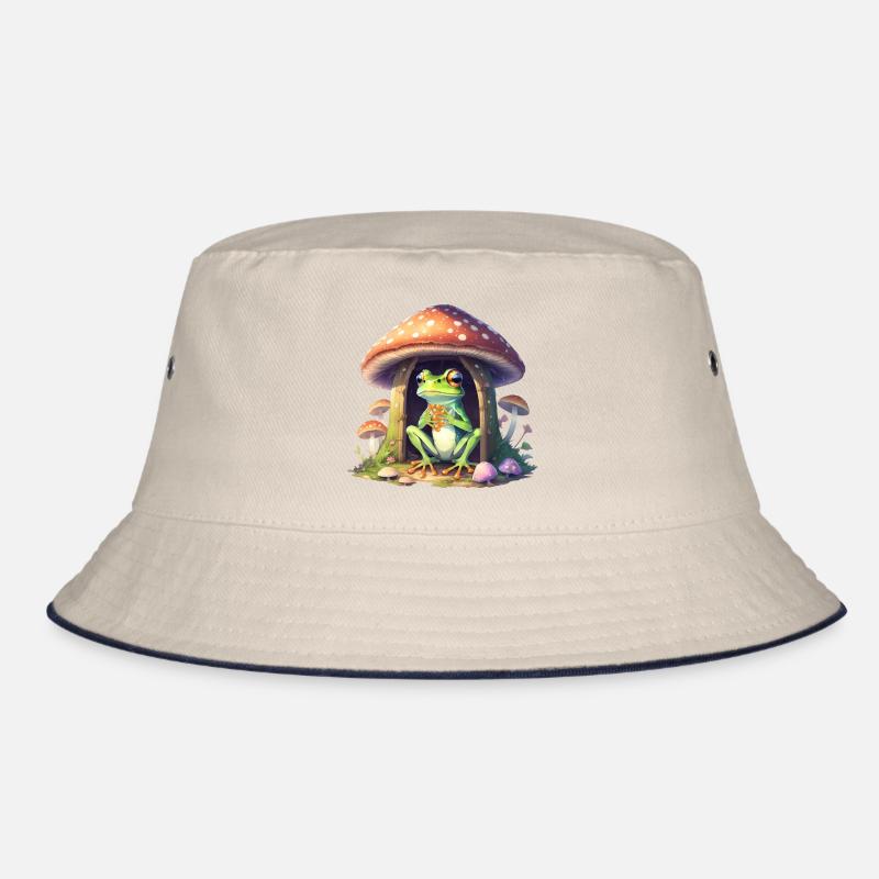 Frog in the mushroom Bucket Hat