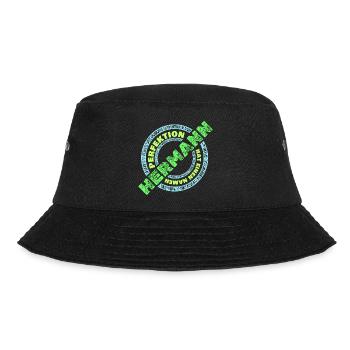 Geschenk für HerMANn - Bucket Hat - Schwarz - Vorne - Lela (165cm)