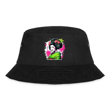 Geisha / Chinesisch / Japanisch / Anime / Comic - Bucket Hat - Schwarz - Vorne - Lela (165cm)