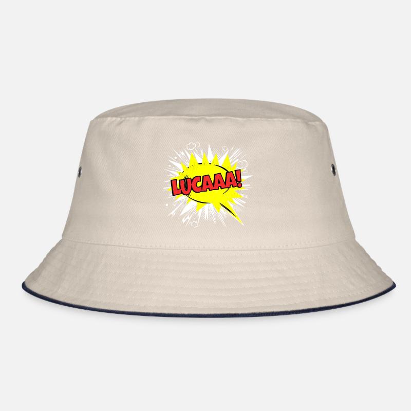 Luca Name Funny Speech Bubble Lucaaa! Bucket Hat