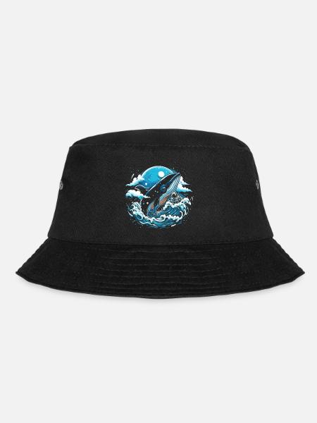 Weltraum-Wal-Fantasie - Bucket Hat - Schwarz