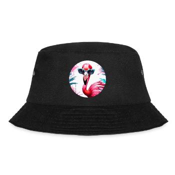 Flamingo / Animal / Pink / Tropical / Long-legged - Bucket Hat - black - Front - Lela (165cm)