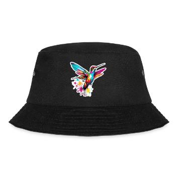 Hummingbird / Bird / Animal / Flying / Wings / Feathers - Bucket Hat - black - Front - Lela (165cm)