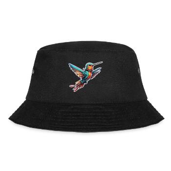 Hummingbird / Bird / Animal / Flying / Wings / Feathers - Bucket Hat - black - Front - Lela (165cm)