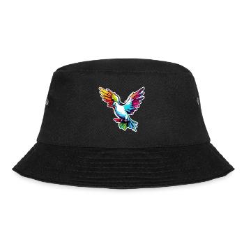 Dove of Peace / Bird / Animal / Flying / Wedding - Bucket Hat - black - Front - Lela (165cm)