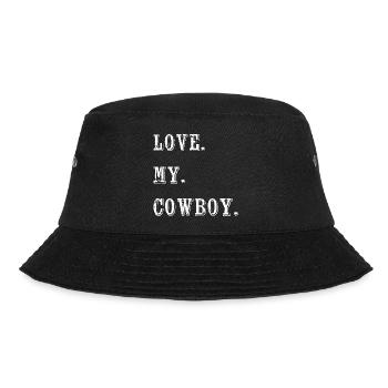 Love my cowboy lustige Sprüche Valentinstag - Bucket Hat - Schwarz - Vorne - Lela (165cm)