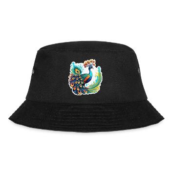 Peacock / Animal / Zoo / Plumage / Natural Beauty - Bucket Hat - black - Front - Lela (165cm)