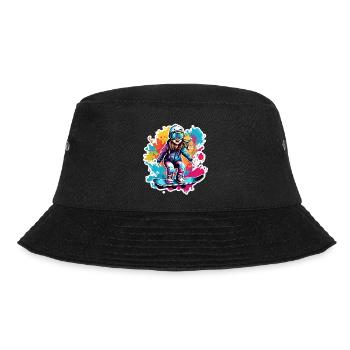 Snowboarder / Winter Sports / Piste / Snow / Alps - Bucket Hat - black - Front - Lela (165cm)