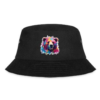 Bear / Honey / Forest / Predator / Grizzly / Fur - Bucket Hat - black - Front - Lela (165cm)