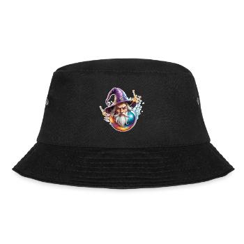 Wizard / Magic / Magician / Wand / Mystic - Bucket Hat - black - Front - Lela (165cm)