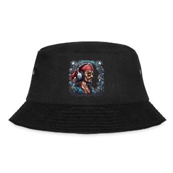 Pirate / Ahoy / Anchor / Captain / Skull / Rum - Bucket Hat - black - Front - Lela (165cm)