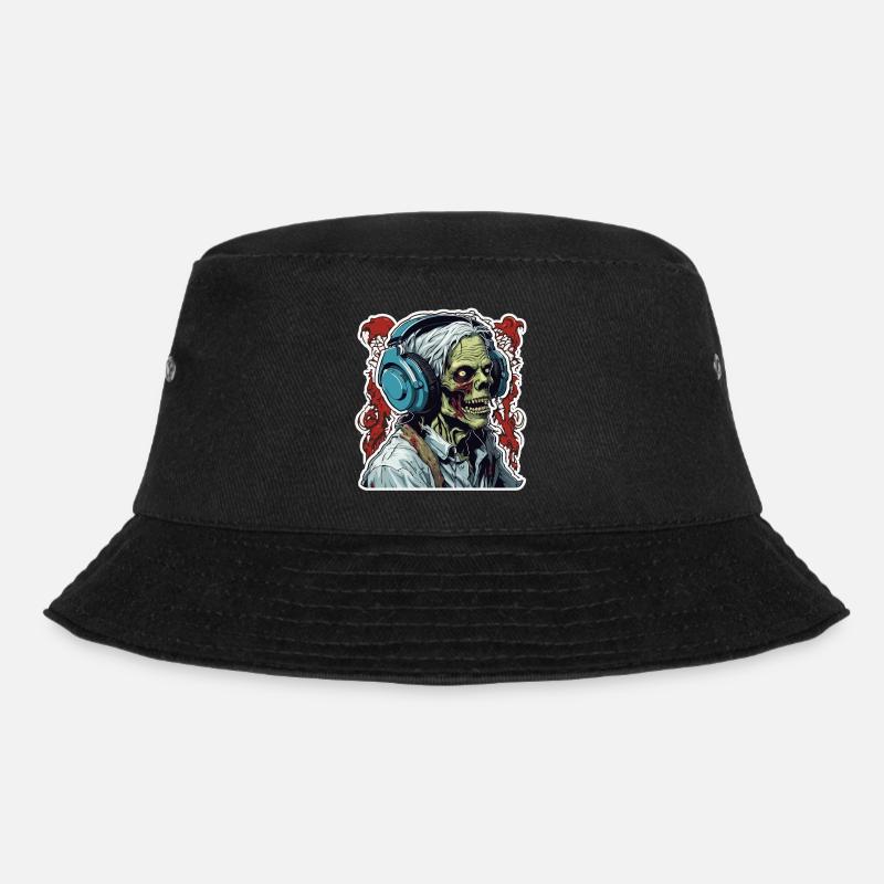 Kopfhörer / Audio / Musik / Klang / Zombie / cool - Bucket Hat - Schwarz