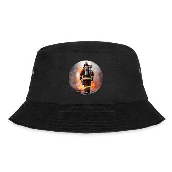 Firefighter / Fire / Fire / Extinguish / Hero - Bucket Hat - black - Front - Lela (165cm)